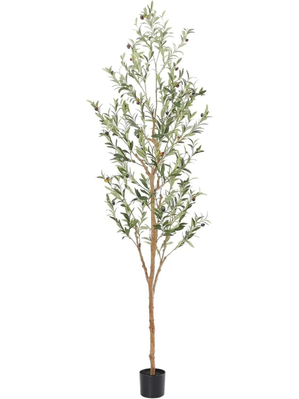 7ft Faux Olive Tree with Natural Wood Trunk - Lifelike Indoor Decor, Easy Care